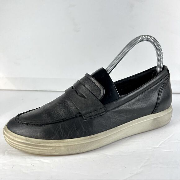 Ecco Womens Soft 7 Leather Penny Loafer Slip On Shoes in Black EU37/US6-6.5 - Picture 1 of 10